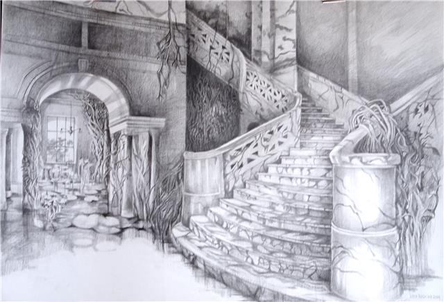 Nature always wins, Pencil on papier, 70 x 100 cm, 2014